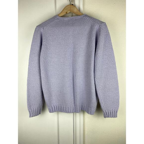 Leon Levin Women's S Lavendar Purple Hand Loomed Button Up Cardigan Sweater - Picture 5 of 5